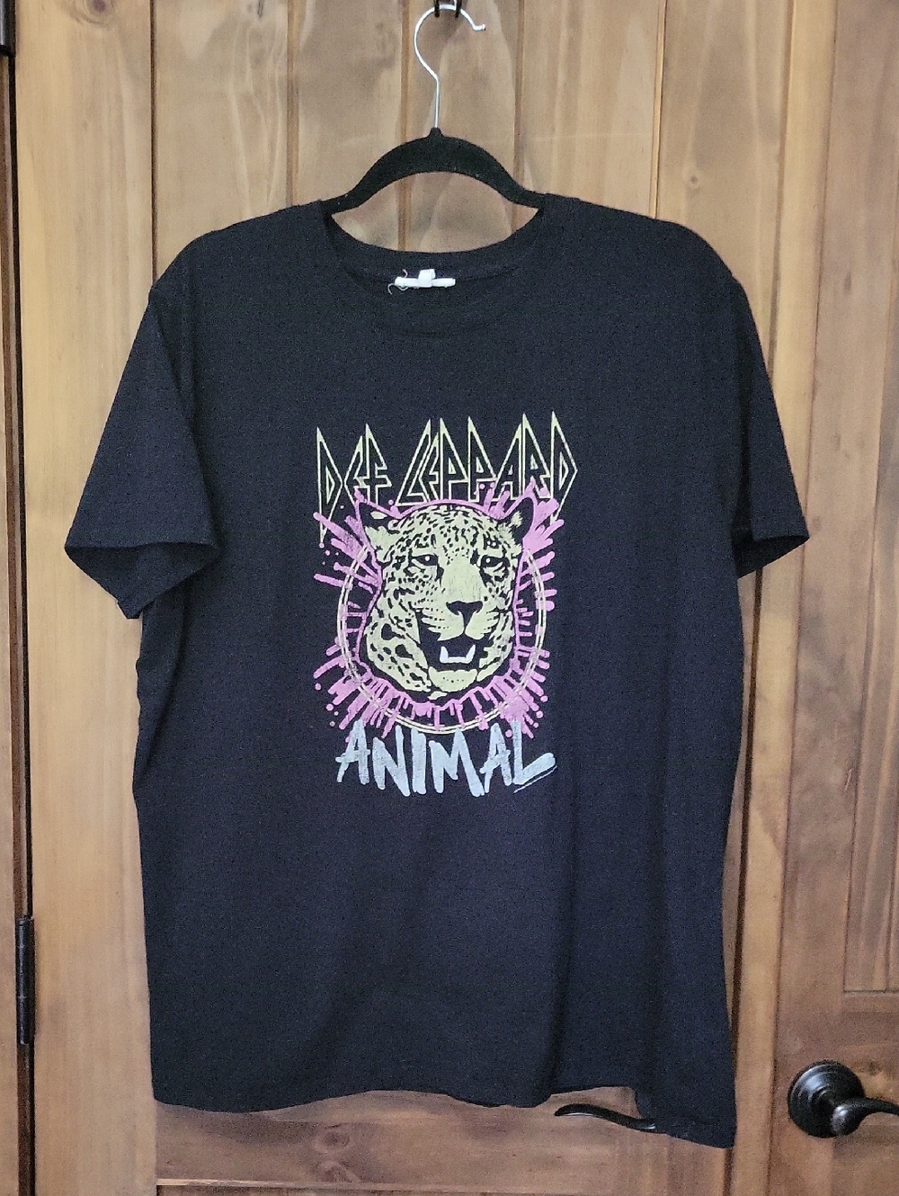 Def Leppard 'Animal' Graphic Tee - Black with Pink & Yellow Print